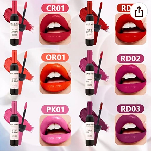 No alcohol, WINE WATERPROOF LIPSTICK KIT [PACK OF 6] - Picture 2 of 7